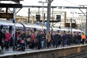 Commuters at Leeds Station. Picture: Bruce Rollinson.