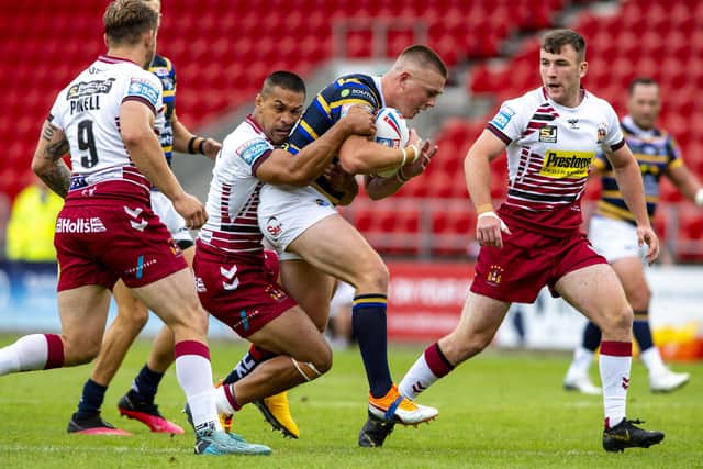 New kid on the block Callum McLelland in action against Wigan last time out. Picture: Bruce Rollinson/JPIMedia.