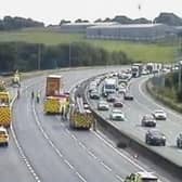 The M62 has been closed heading eastbound due to a crash.