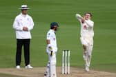 England's Dom Bess (right) in action during day three at the Ageas Bowl. Picture: Mike Hewitt/NMC Pool/PA.