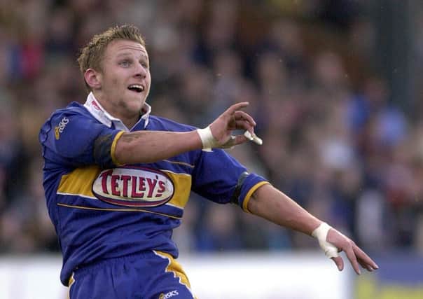 Rob Burrow booted two goals for Leeds Rhinos in their 38-18 home defeat to Wigan in 2001. Picture: Steve Riding.