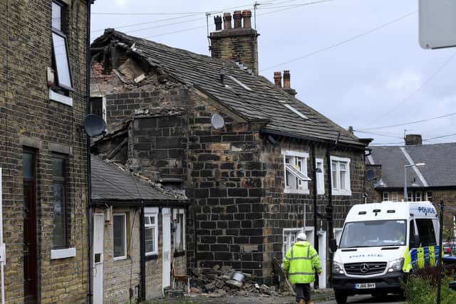 The scene of the collapsed building on Knights Fold, Bradford, which left one man dead (Photo: Simon Hulme)