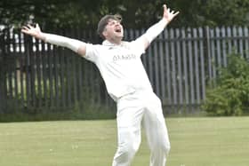 Townville's Conor Harvey had plenty to celebrate after contributing to Townville's triumph over Pudsey St Lawrence. Picture: Steve Riding.