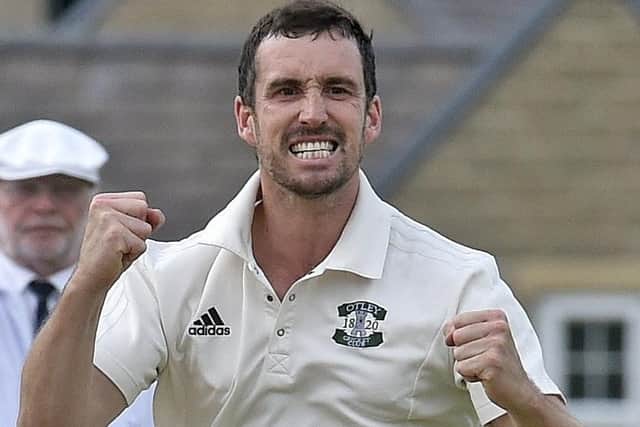 James Davies returned figures of 5-21 as defending champions Otley chalked up their sixth straight win after skittling Horsforth for 46. Picture: Steve Riding.