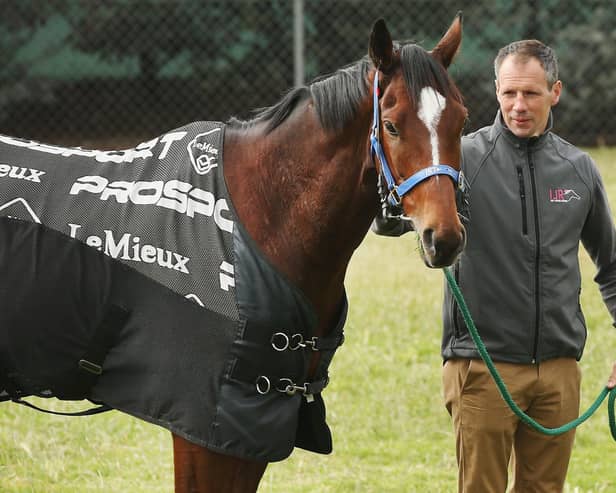 Trainer Iain Jardine with Musselburgh runner Nakeeta. Picture: Michael Dodge/Getty Images.