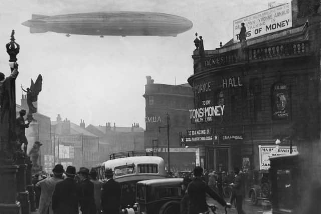 An iconic image from the YEP archive - The Graf Zeppelin flies over City Square in August 1931.