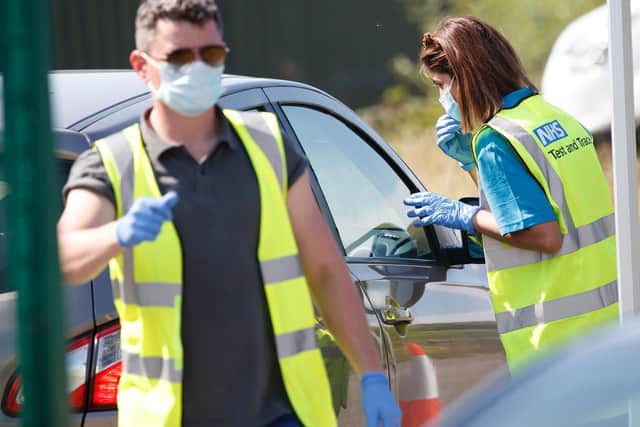 A Covid-19 testing centre at Mixenden Activity Centre in Calderdale, one of the areas where measures have been implemented to prevent the spread of coronavirus. Photo: PA