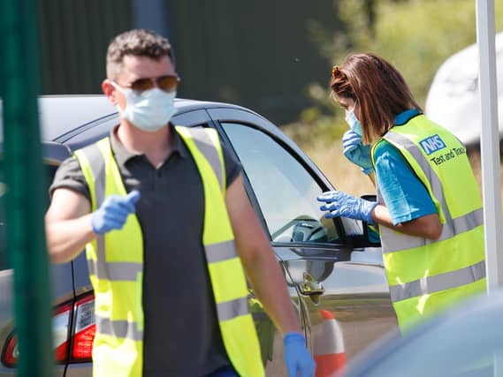 A Covid-19 testing centre at Mixenden Activity Centre in Calderdale, one of the areas where measures have been implemented to prevent the spread of coronavirus. Photo: PA