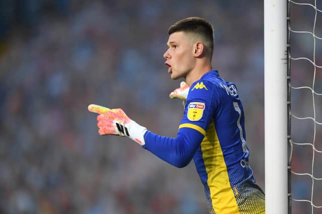 THRIVING: Leeds United's 20-year-old French goalkeeper Illan Meslier. Photo by Michael Regan/Getty Images.