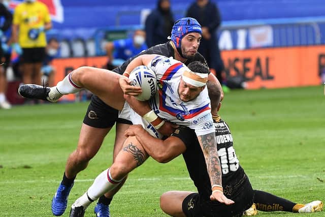 Jay Pitts during the Cup defeat by Catalans last week. Picture by Jonathan Gawthorpe.