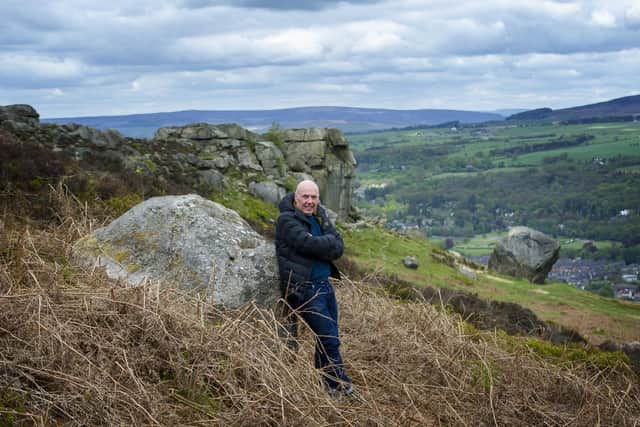 Andrew Sheldon of TV company True North, pictured on Ilkley Moor. Picture: Tony Johnson.