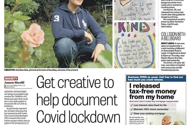 A previous story the Yorkshire Evening Post has run on the Covid Diaries' project.