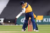 Yorkshire Vikings' Harry Brook made 39 from 26 balls but the visitors were denied in the final over at Trent Bridge by Notts Outlaws. Picture : Mike Egerton/PA