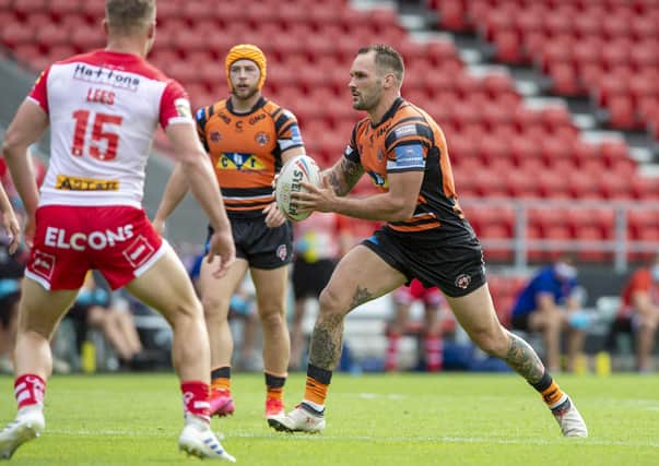 Castleford Tigers' George Griffin in recent action against St Helens. Picture: Bruce Rollinson/JPIMedia.