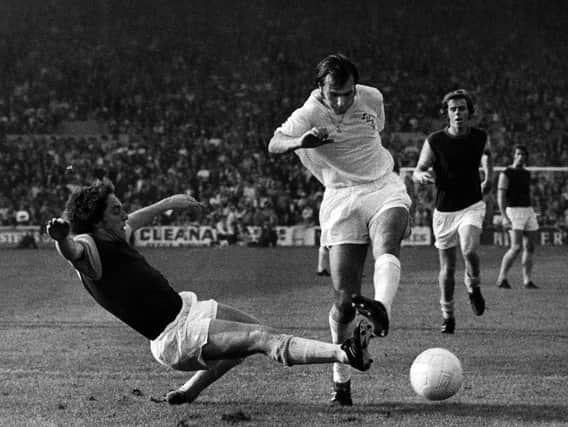 Terry Cooper in action for Leeds United. PIC: Varley Picture Agency