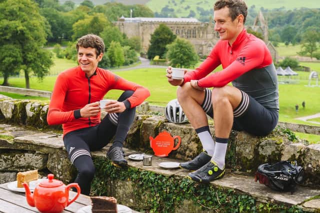 Alistair and Jonny Brownlee have launched The Cafes Are Open with their sponsors Yorkshire Tea (photo: Yorkshire Tea)