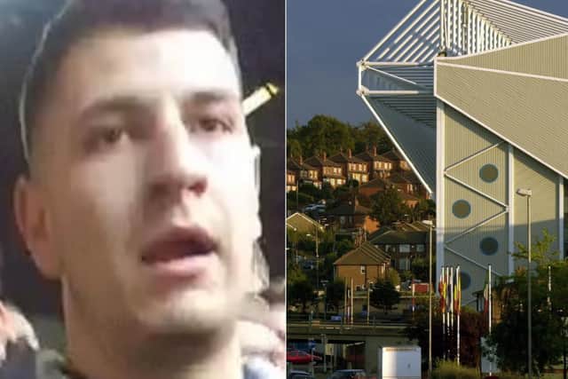 Brimingham City fan Callum Walker-Jackson was jailed for 18 months after he sparked widespread violence at Elland Road when he ran onto pitch.