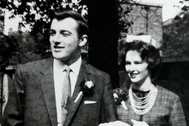 Geoffrey and Hazel Savage pictured on their wedding day in 1963.