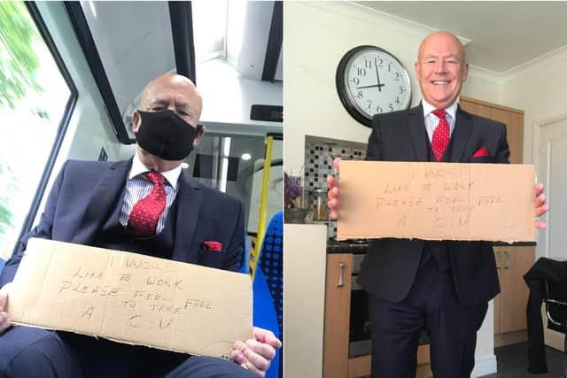 Trevor Walford, 63, travelled to Leeds Station with 300 CVs in hand on Tuesday