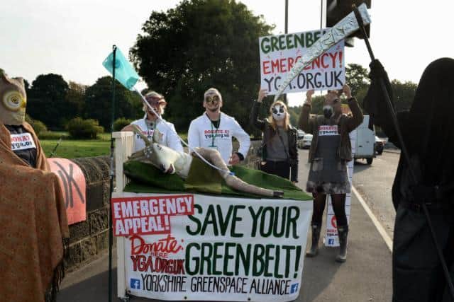 Anti-green belt development protesters in 2017.