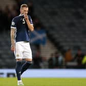 Leeds United captain Liam Cooper in action for Scotland. (PA)