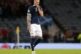 Leeds United captain Liam Cooper in action for Scotland. (PA)