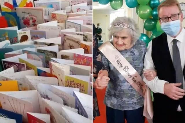 Gwen received almost 150 cards on her birthday after Leeds United fans heeded the call.