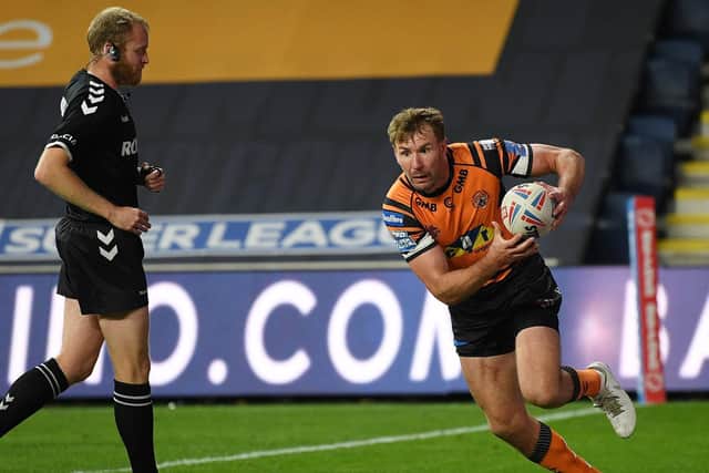 Michael Shenton's try continued Tigers' fightback. Picture by Jonathan Gawthorpe.
