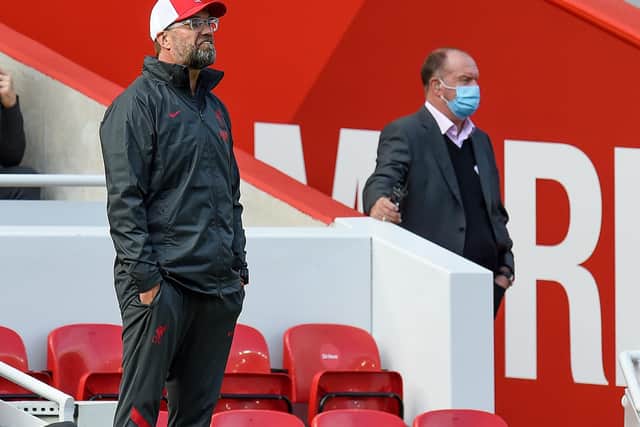 RESPECT: For Leeds United from Liverpool boss Jurgen Klopp, pictured above, overlooking his side's final pre-season friendly against Blackpool. Photo by John Powell/Liverpool FC via Getty Images.