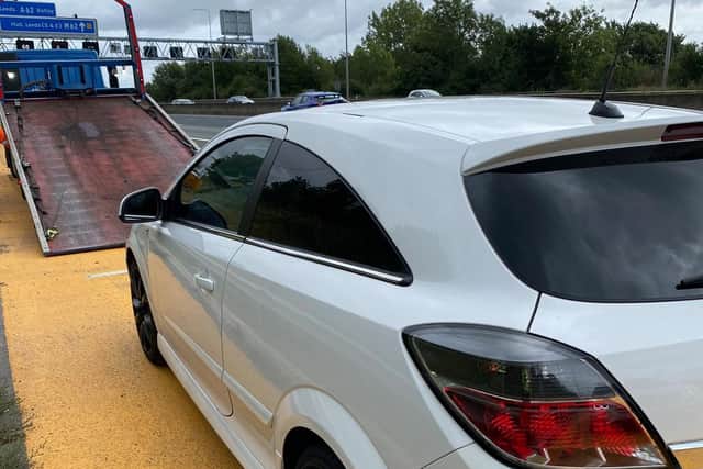Officers seized the car after it transpired the driver only had a provisional licence. Photo: West Yorkshire Police. @WYP_RPU