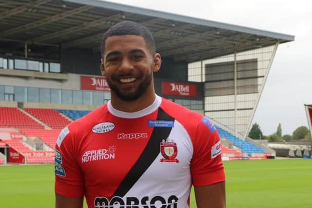 Kallum Watkins in his new colours. Picture by Salford Red Devils.