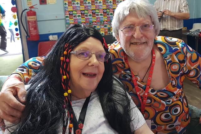 Armley Helping Hands' chairwoman Hazel Boutle and board of trustees secretary David Boutle at the group's swinging 60s event, which brought 100 older people and adults with learning disablities together to enjoy music from the decade.