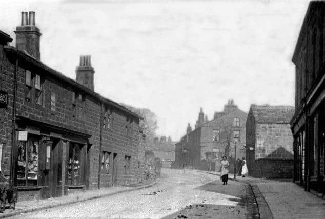 Mid Town Street. The properties to the right all exist from Lloyds Bank, Santander. To the left were all demolished in 1966 for the shopping parade Tithe House. At the top of the shot were some cottages set back, this is where Morrisons is now. Photo dated 1937 but could be pre WWI.