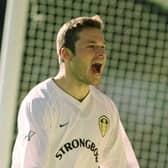 Mark Viduka celebrates scoring against Liverpool on the day he netted all four against the Reds at Elland Road in November 2000. PIC: Getty