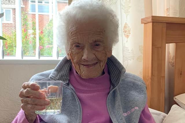 102-year-old Lucy Lund has credited her longevity to drinking a tot of whiskey each day.
