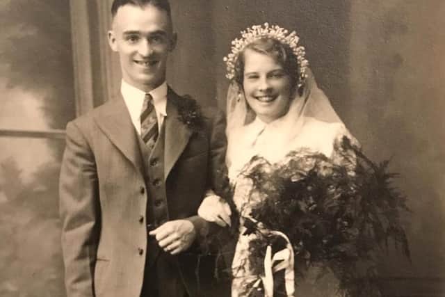 Lucy and Dennis Lund's wedding day in 1939.