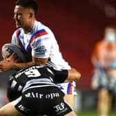 One for the future: Wakefield forward Yusuf Aydin made his debut in Trinity's narrow defat by Hull FC. Picture Jonathan Gawthorpe.