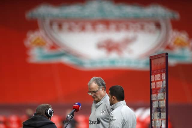 On the opening day of the Premier League season Anfield got its first taste of Bielsa-ball. PICTURE: Phil Noble/NMC Pool/PA Wire.