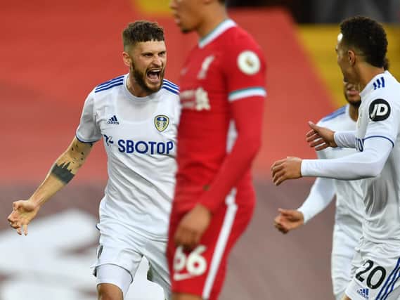 BRILLIANCE - Mateusz Klich finished off a 'brave' Leeds United move brilliantly, according to Liverpool boss Jurgen Klopp. Pic: Getty