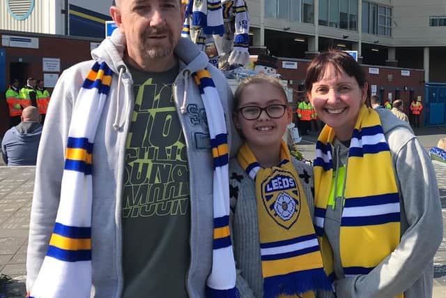 A family, which Leeds Suicide Bereavement Service supports, on an away day at Elland Road.