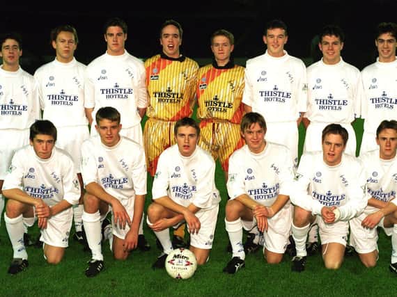 YOUNG GUNS - Whites Under 23s head coach Mark Jackson, front second from left, with the Leeds United youth team