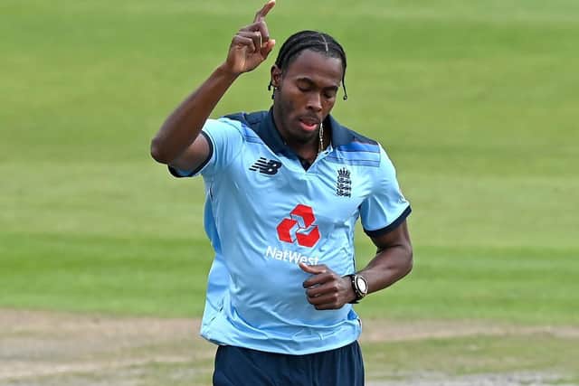 England's Jofra Archer excelled against Australia in tandem with Chris Woakes at Old Trafford on Sunday. Picture: PA.