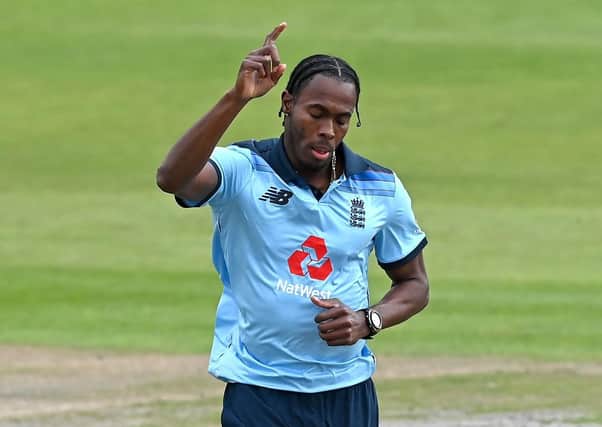 England's Jofra Archer excelled against Australia in tandem with Chris Woakes at Old Trafford on Sunday. Picture: PA.