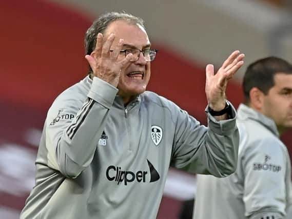 NERVOUS ENERGY - Marcelo Bielsa admits to getting nervous before every game but believes his Leeds United players were 'serene' at Anfield against Liverpool. Pic: Getty