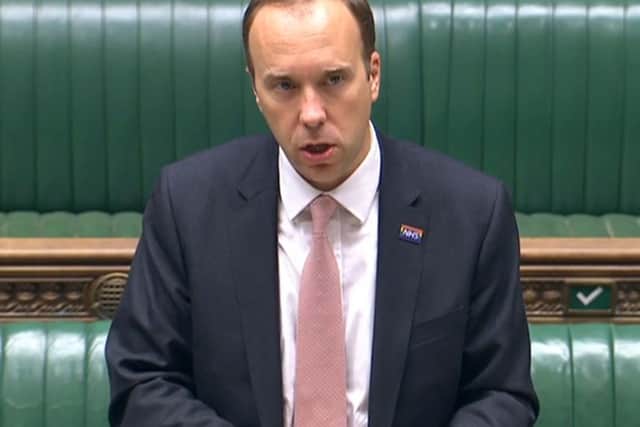 Health Secretary Matt Hancock giving a statement to MPs in the House of Commons (photo: PA Wire).