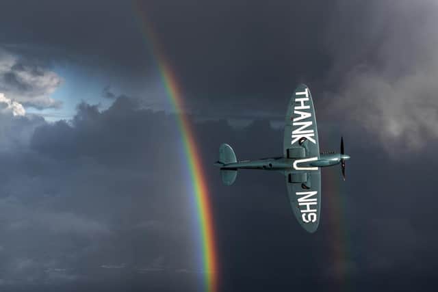 The 'Thank U NHS' Spitfire will fly over Yorkshire today (Photo: George Lewis Romain)