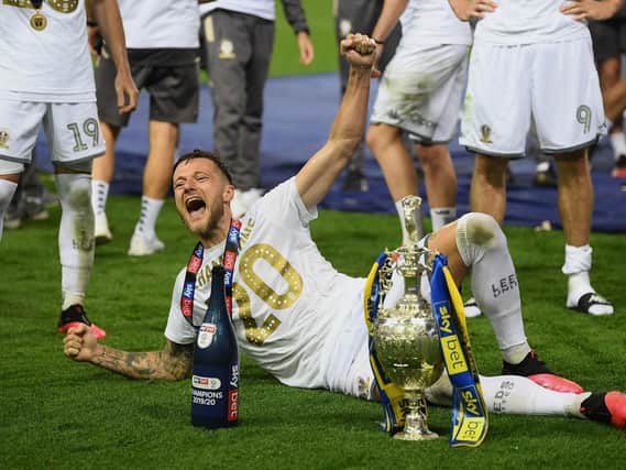Leeds United captain Liam Cooper. Photo by Michael Regan/Getty Images.