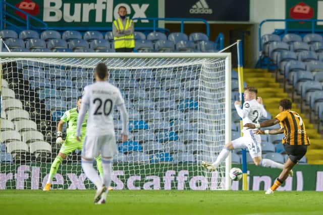 FAMILIAR FACE: Former Leeds United striker Mallik Wilks fires Hull City into a fifth-minute lead. Photo by Tony Johnson.