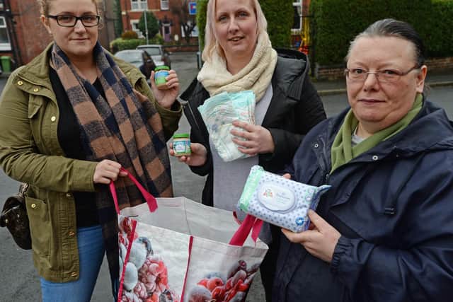 Some of the mums that set up Leeds Baby Bank pictured in 2017. L-R; Lynsey Jayes, Chantal Nogbou and Marilyn Earp.