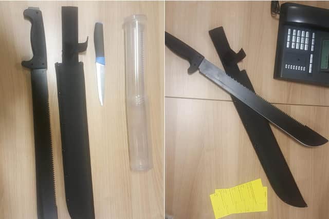 Police discovered these weapons in Hunslet (Photo: WYP)